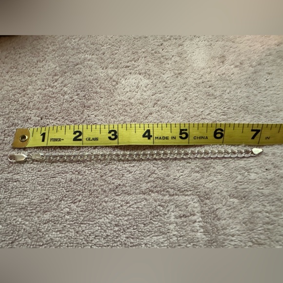 Sterling Silver Small Double Curb Chain Bracelet - Picture 3 of 6